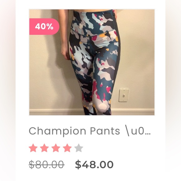 Champion Training Fit capri high rise phone pockets breathable compression - Picture 9 of 9